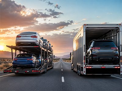 Customer photographing a vehicle during the transport inspection